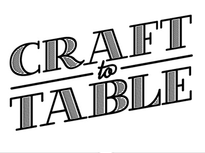 Craft to Table logo option 3 branding craft dinner event hipster logo script slabserif table villo