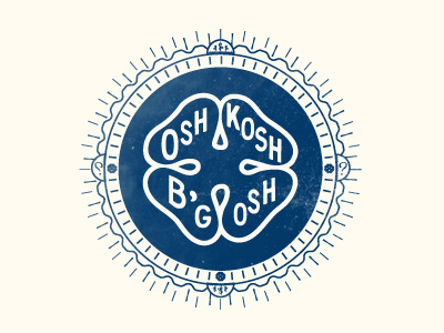 Oshkosh Seal bgosh blue border clover cream ephemera logo money navy offwhite oshkosh seal texture