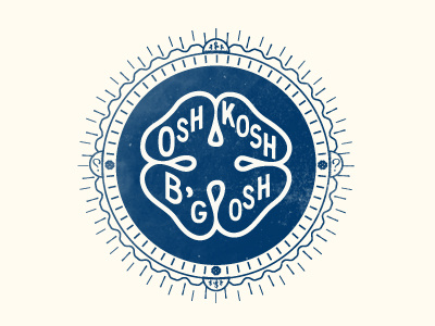 Oshkosh Seal navy blue clover oshkosh seal money ephemera border texture cream offwhite bgosh logo