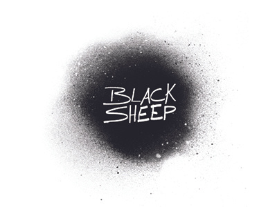 Black Sheep 2 art black drawn graffiti hand logo paint splatter spray street typography white