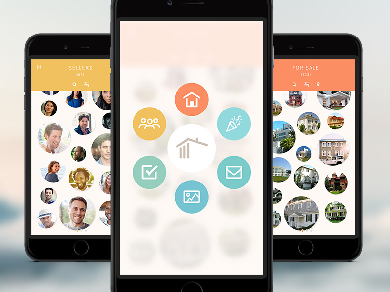 Sneak Peak iphone real estate crm organization menu material flat ux architecture ux design product design ui ux
