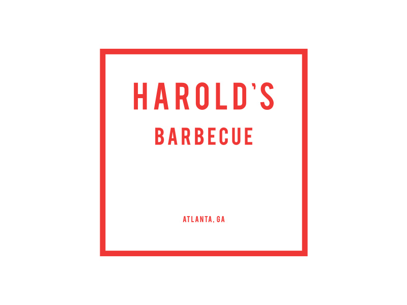 Harold's Logo bebas square white red basic minimal simple branding logo