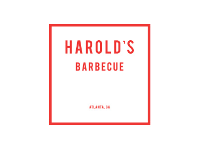 Harold's Logo basic bebas branding logo minimal red simple square white