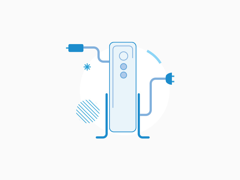 Little Modem empty state guided flow ux vector monotone graphic illustration