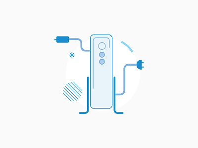 Little Modem empty state graphic guided flow illustration monotone ux vector