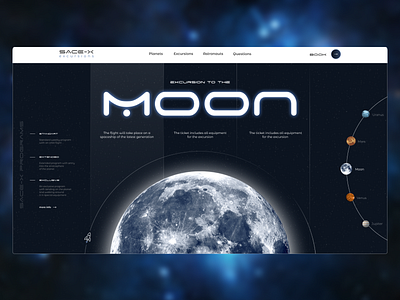 Excursion to the moon design ui ux web