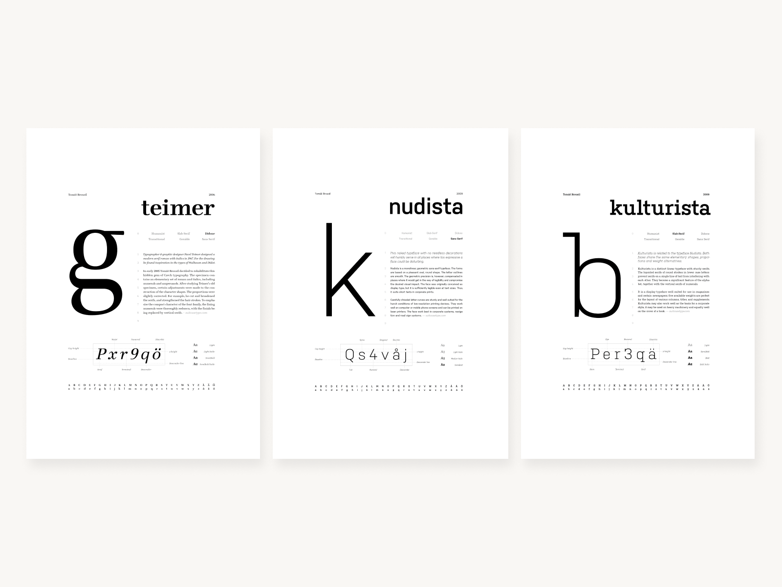 Type Classification Posters