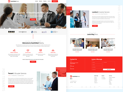 Healthcare Real Estate website clean company graphic design healthcare landing page luxury minimal realestate ui ux web design website