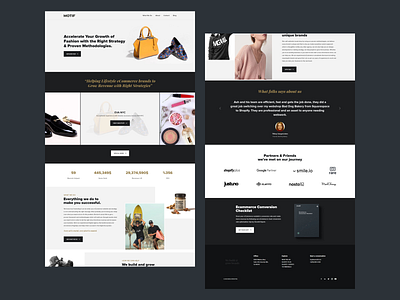 Landing page for a digital marketing agency for luxury fashion