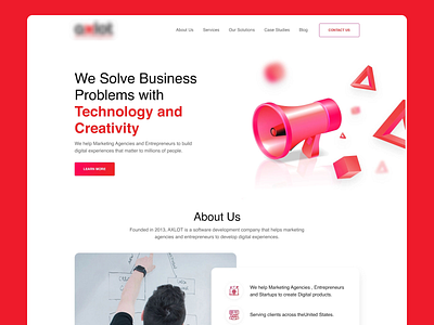 Software development firm website clean entrepreneurs firm landing page minimal software development ui ux web design website