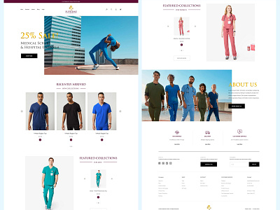Supreme | Medical Scrubs Ecommerce website clean e commerce hospital landing page medical minimal ui uniform ux web design website