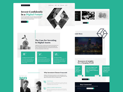 Grayscale | A digital currency company website accounting financial clean crypto currency design investment landing page lead generation minimal ui ux web design website