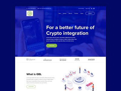 Custom Development Company Website clean company crypto crypto currency integration. design development landing page minimal software software development company ui ux web design website