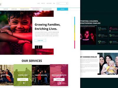Adoption Agency Dynamic, Modern Website adoption agency clean design education landing page minimal support services ui ux web design website