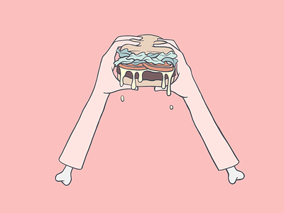 Hamburger Hands adobe draw design digital drawing eatmore foodporn illustration illustrator sketch sketch a day vegan