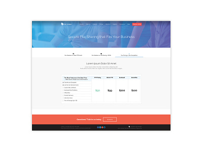 Tabular Pricing Page