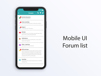 forum mobile ui app app concept app design forum forum design forum list forums mobile mobile ui ui ux ux design