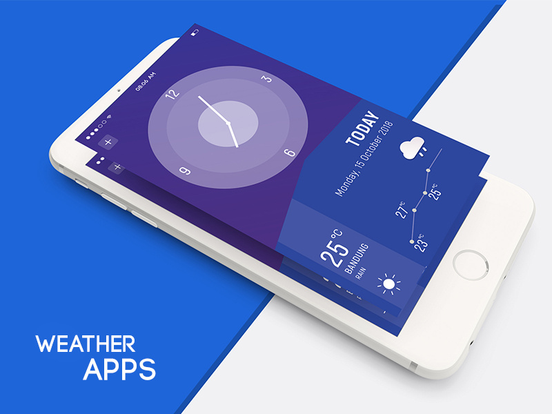 Download Weather - Mobile Apps (Mockup) by kresdart on Dribbble