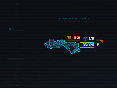 Screen Graphics - Weapon Cluster illustrator photoshop user interface concept