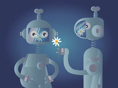 Love Robots illustration vector