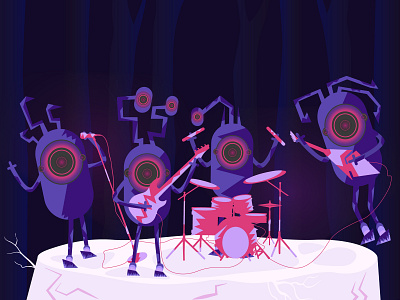 Rock Music illustration rockband vector