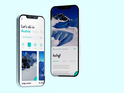 Skiing in Alps App Concept