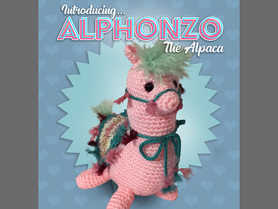 Alfonzo Alpaca Advertisement adobe photoshop advertisement design alpaca colorful crochet design graphic design ui