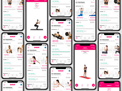Sweat - #1 Fitness App app branding design ui ux
