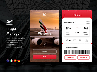 Flight Manager Mobile App app branding design mobile ui typography ui ux