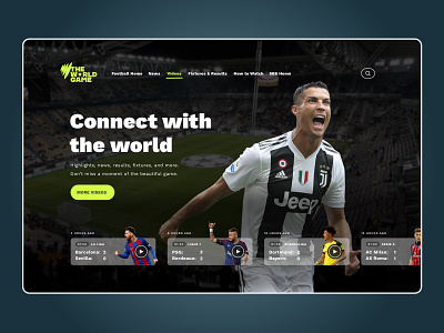 The World Game Website branding design soccer typography ui ux website
