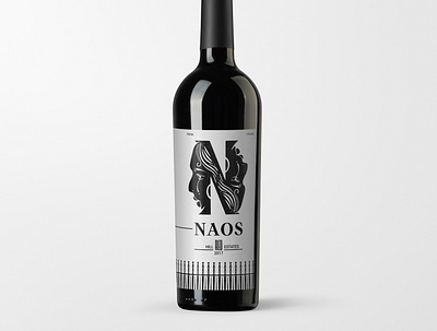 Naos Red Wine abstract art alcohol branding design graphic art graphic artist graphic design identity illustration labeldesign logo minimal package packaging wine wine label wine labels