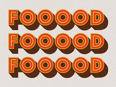 Fooood bold cooking dozen food lettering mono retro