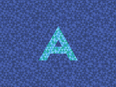 A a angle blue green mosaic pixel tile triangle