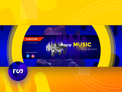 Youtube Banner and logo for Music channel branding design logo vector