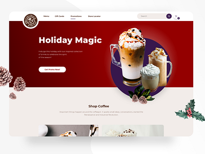 The Coffee Bean & Tea Leaf site redesign christmas coffee coffeeshop promotion red redesign webdesign website