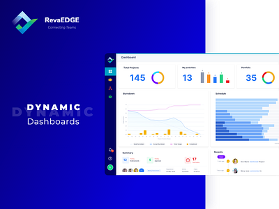 Dynamic Dashboard - RevaEDGE project dashboad dashboard design dashboard ui dynamic project management webdesign widgets