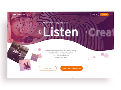 SoundCloud_Homepage design banner design homepage interface landingpage layout menu motion motion design music sign up ui ux web design website