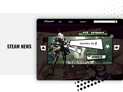 Redesign for Steam news game interface mangaart news platform design steam ui uidesign