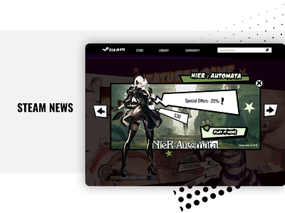 Redesign for Steam news game interface mangaart news platform design steam ui uidesign