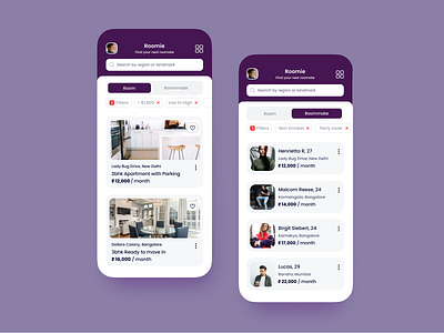 Roommate Mobile App concept