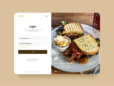 Day 006  Fooodie Login Page  concept UI