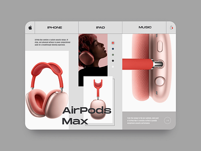 Apple AirPods Max  E Commerce Concept UI