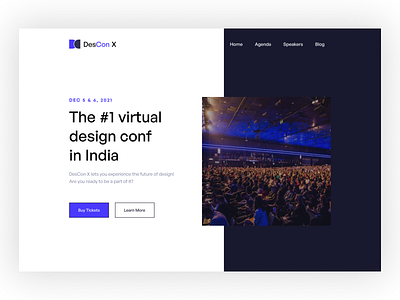 DesConX Landing Page Design conference design figma figmadesign landing page ui ux virtual web web design