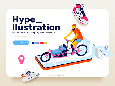 Hypellustrations app delivery design flat design flat illustration graphic design hype hypebeast icon design illustration pack sneakers vector