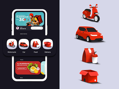 Isometric Iconset for online transportation apps
