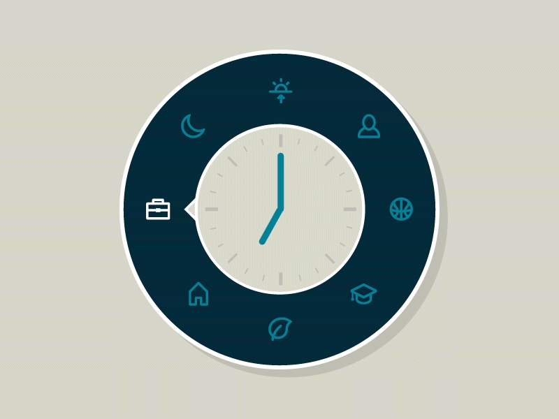 Day Clock by antnO on Dribbble