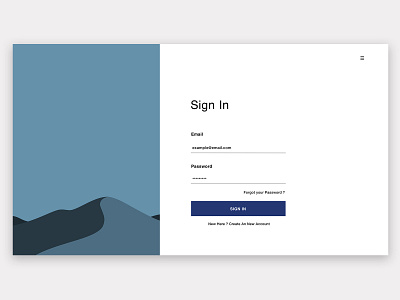 Sign In page //  Experience concept