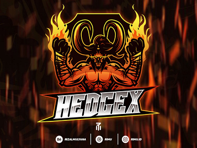 HEDGEX LOGO branding character demon design fire game gaming gaming logo icon illustration logo vector vector illustration