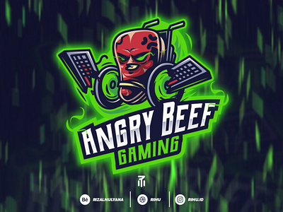ANGRY BEEF LOGO angry beef character design esportlogo gaming illustration logo vector vector illustration