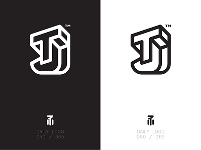 TJ branding character design flat icon logo minimalism typography vector